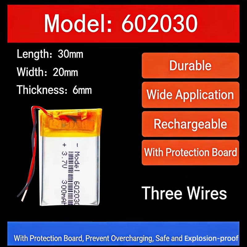 Smart Watch - Baterai Lithium 3.7V 300mAh 602030 Baterai