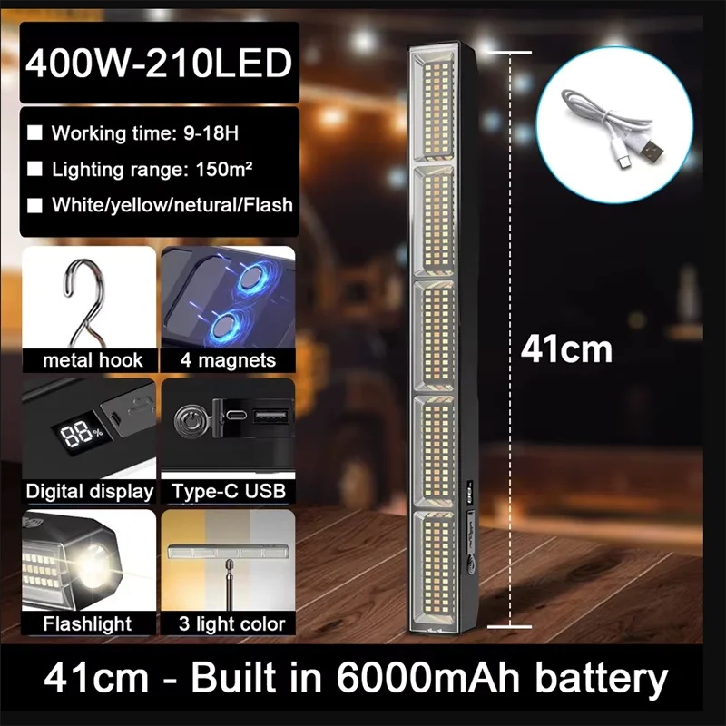 Power Bank - Lampu Kerja LED Magnetik 41cm, Daya