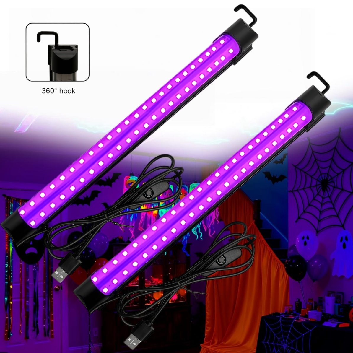Usb Hub - Lampu Tabung Cahaya Hitam 5W/10W dengan