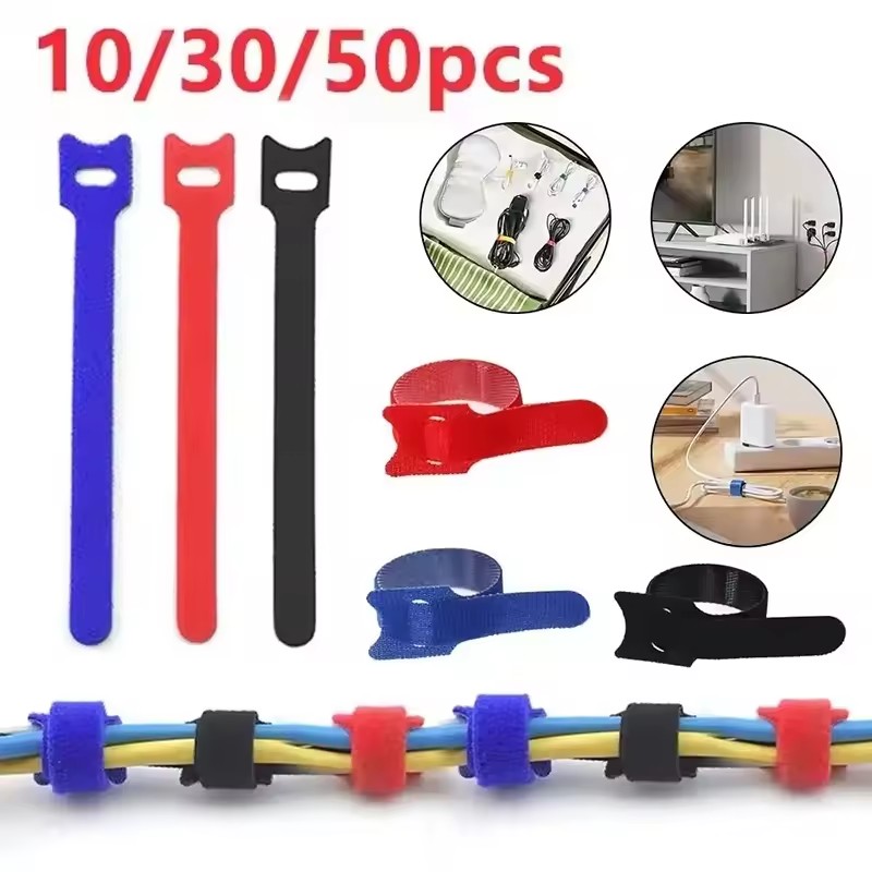 Cable Organizer - 10/30/50Pcs Pengikat Kabel Hook And Loop