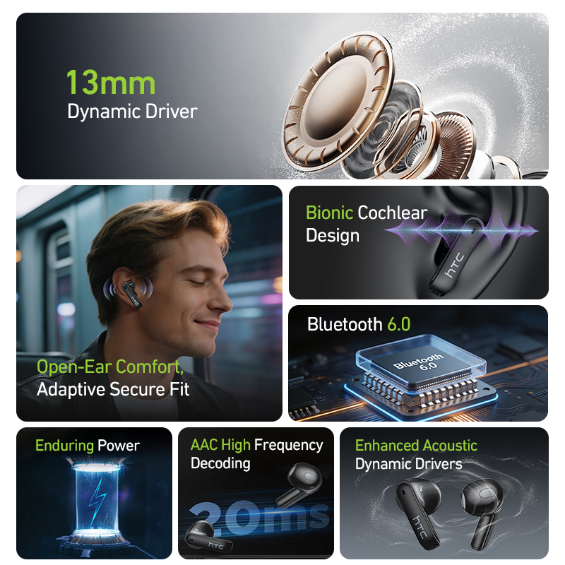 Headset TWS Gaming HTC NE94 de - Headphones Wireless ulasan dan harga