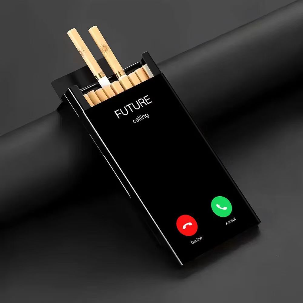 Kotak Rokok Logam Tipis dengan - Phone Holder ulasan dan harga