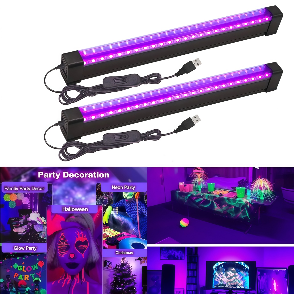 Lampu Tabung Cahaya Hitam 5W/1 - Usb Hub ulasan dan harga