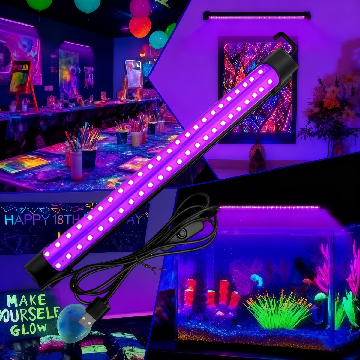 Lampu Tabung Cahaya Hitam 5W/1 - Usb Hub ulasan dan harga